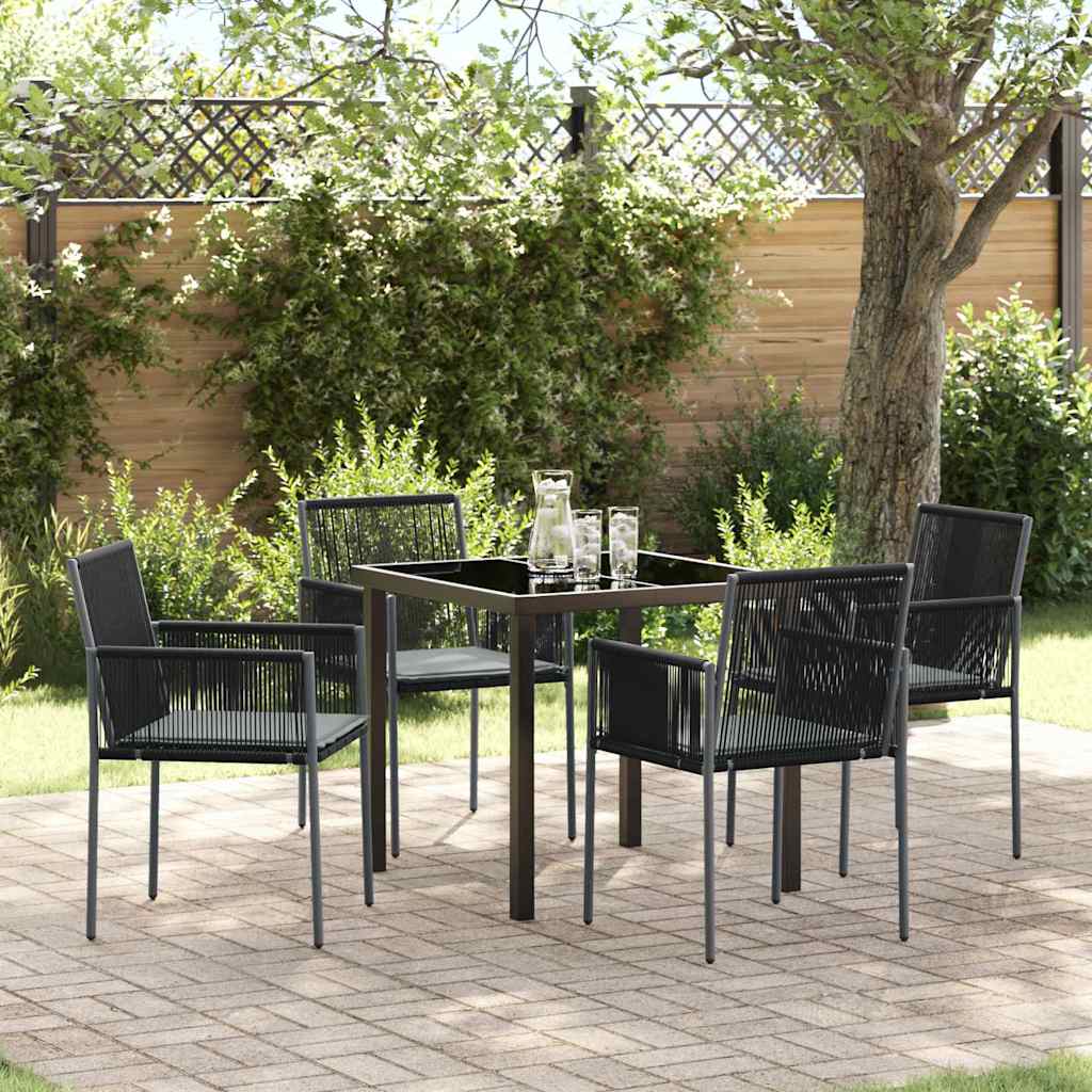 Ensemble de salle à manger pour jardin 5 pcs Noir Rotin PE - XIOS