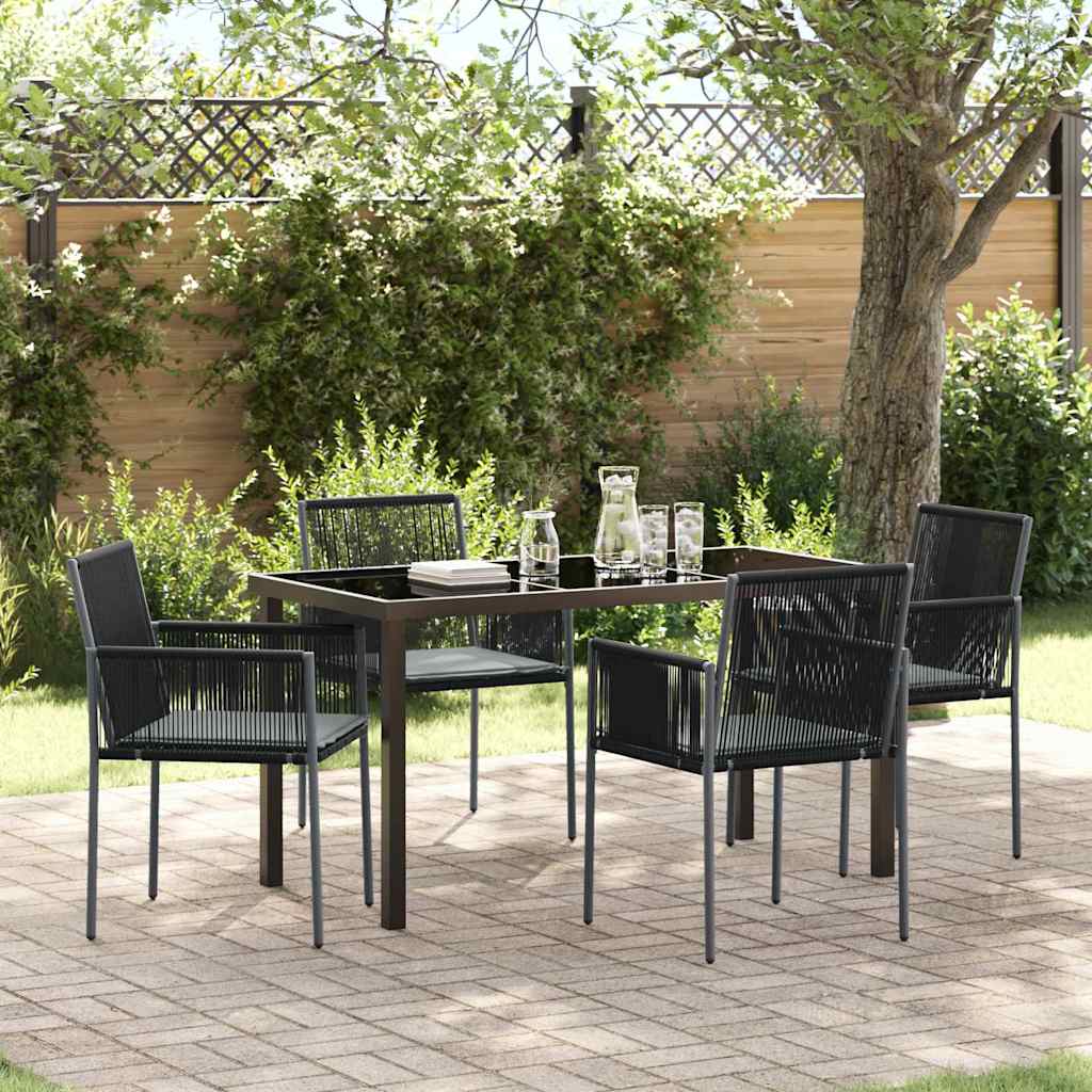 Ensemble de salle à manger pour jardin 5 pcs Noir Rotin PE - XIOS
