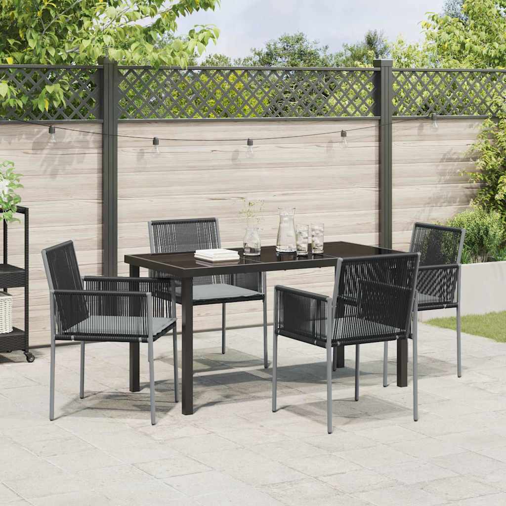 Ensemble de salle à manger pour jardin 5 pcs Noir Rotin PE - XIOS