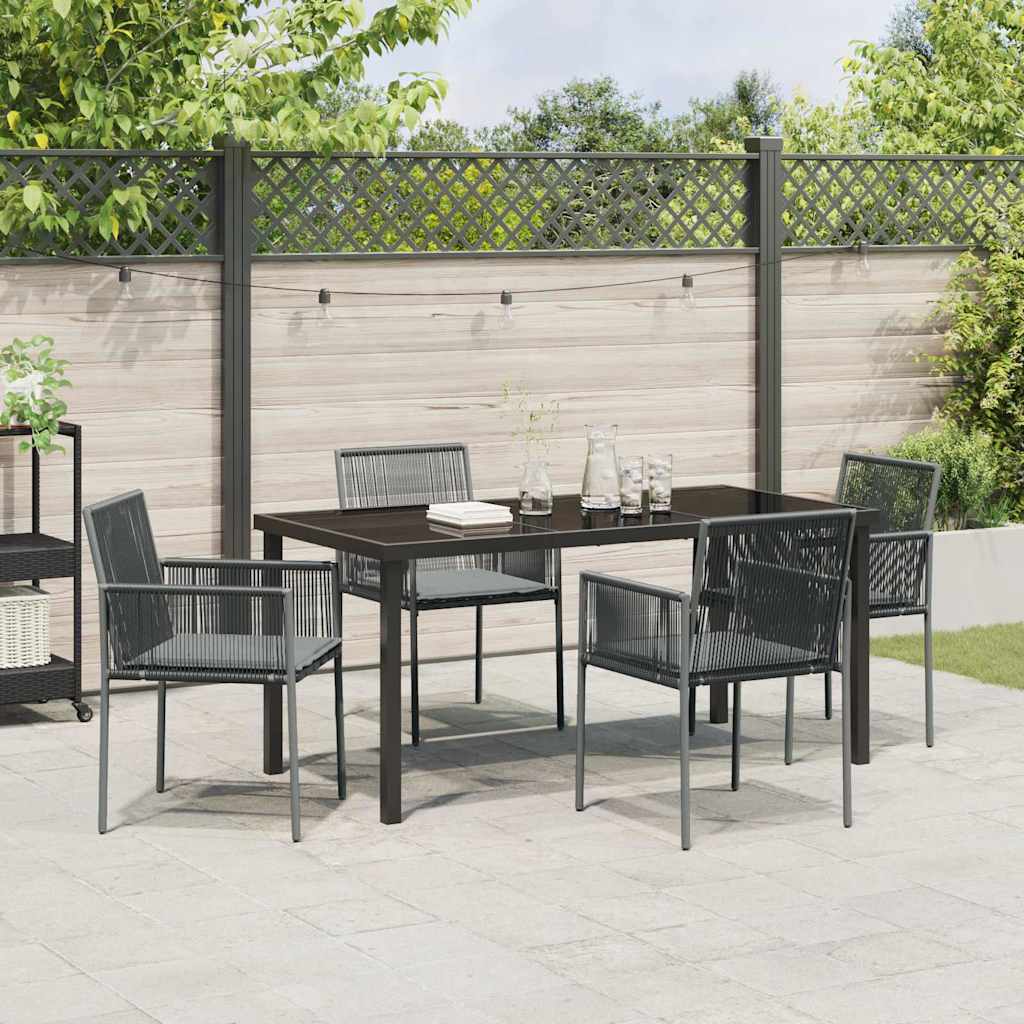 Ensemble de salle à manger pour jardin 5 pcs Noir Rotin PE - XIOS