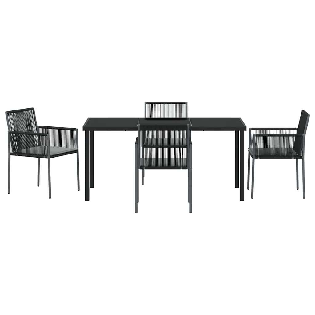 Ensemble de salle à manger pour jardin 5 pcs Noir Rotin PE - XIOS
