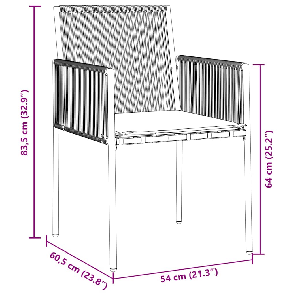 Ensemble de salle à manger pour jardin 5 pcs Noir Rotin PE - XIOS