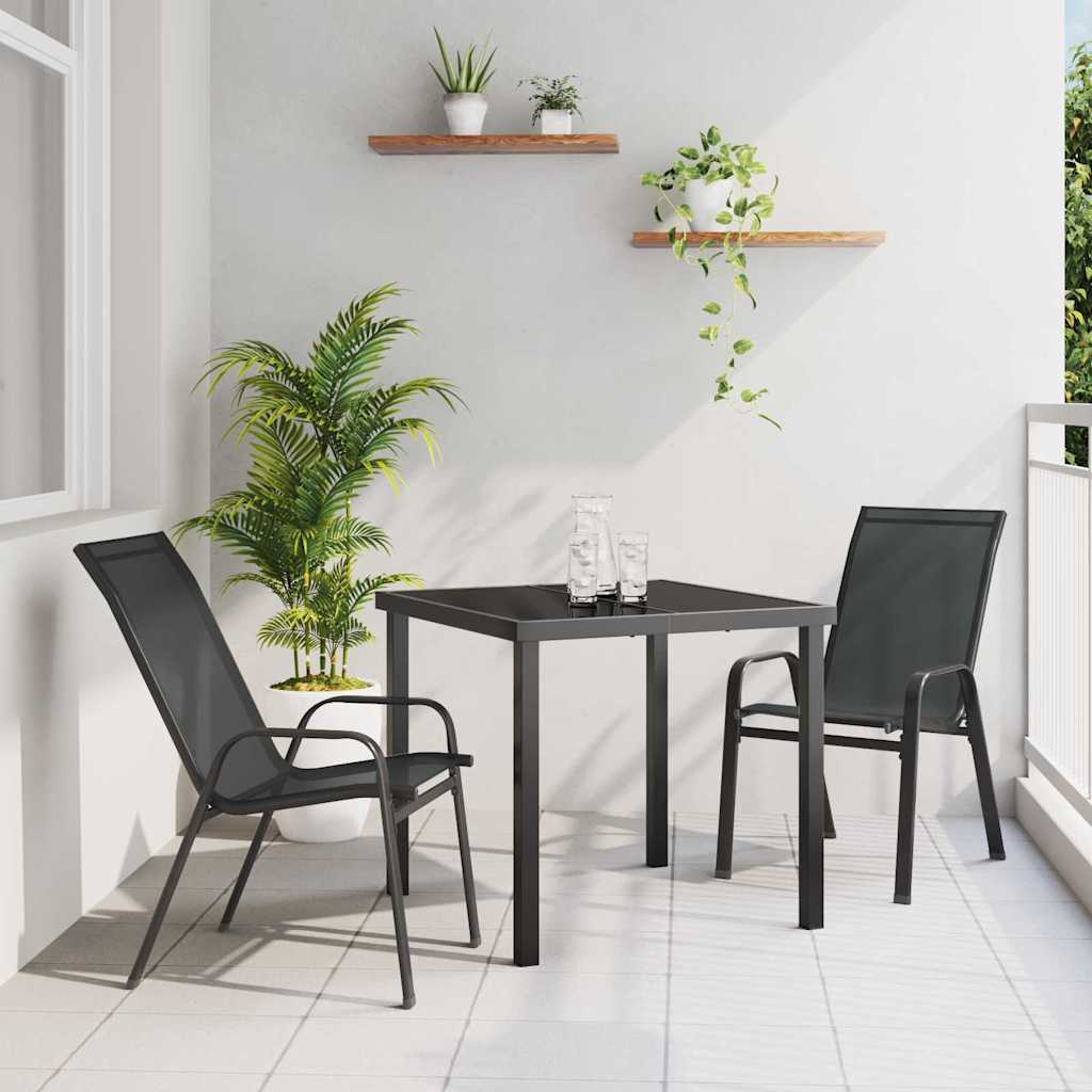 Ensemble de salle à manger pour jardin 3 pcs Noir - XIOS