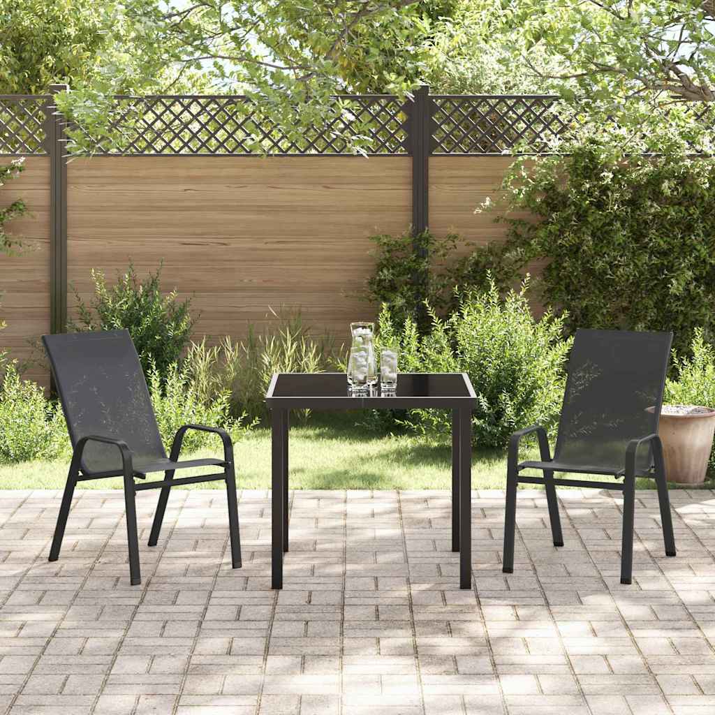 Ensemble de salle à manger pour jardin 3 pcs Noir - XIOS