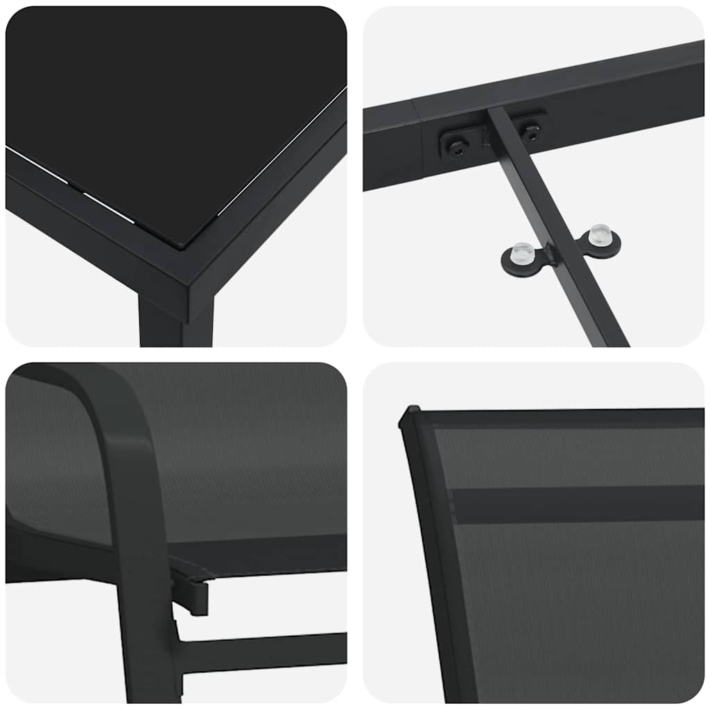 Ensemble de salle à manger pour jardin 5 pcs Noir - XIOS