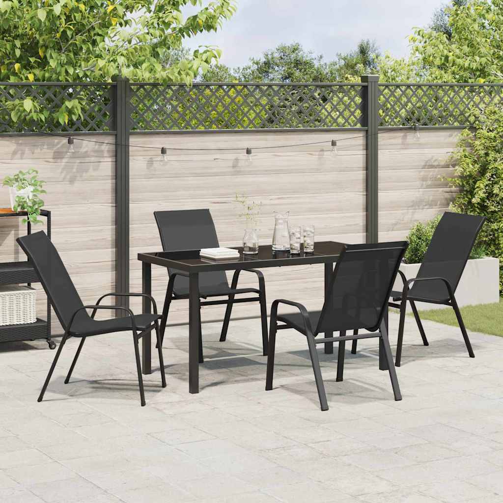 Ensemble de salle à manger pour jardin 5 pcs Noir - XIOS