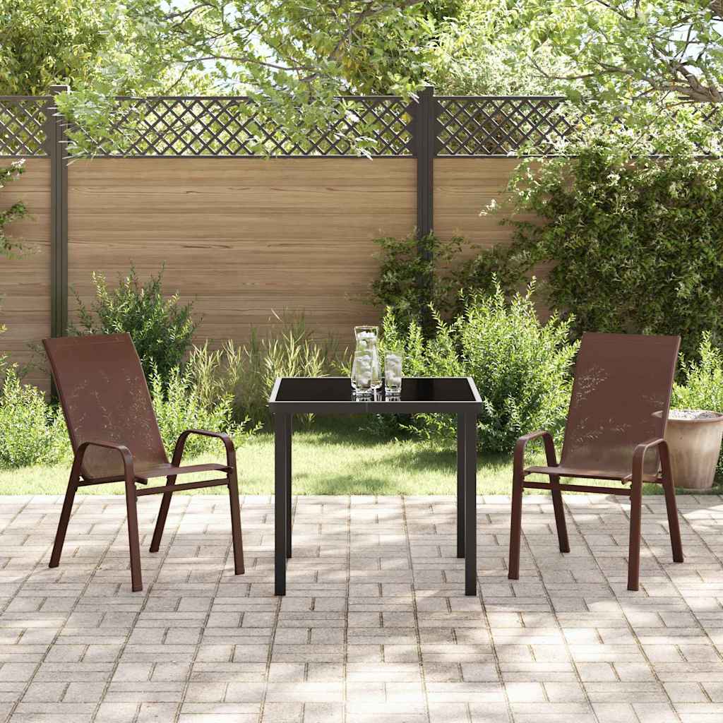 Ensemble de salle à manger pour jardin 3 pcs Marron et Noir - XIOS