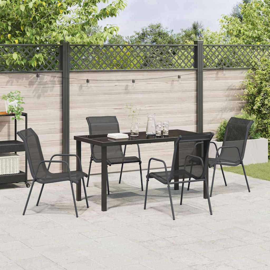 Ensemble de salle à manger pour jardin 5 pcs Noir - XIOS