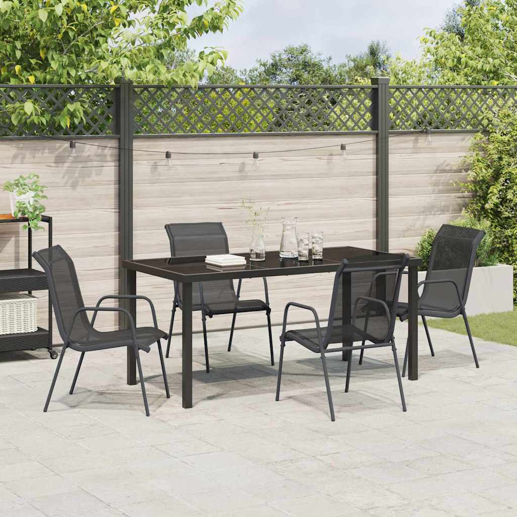 Ensemble de salle à manger pour jardin 5 pcs Noir - XIOS
