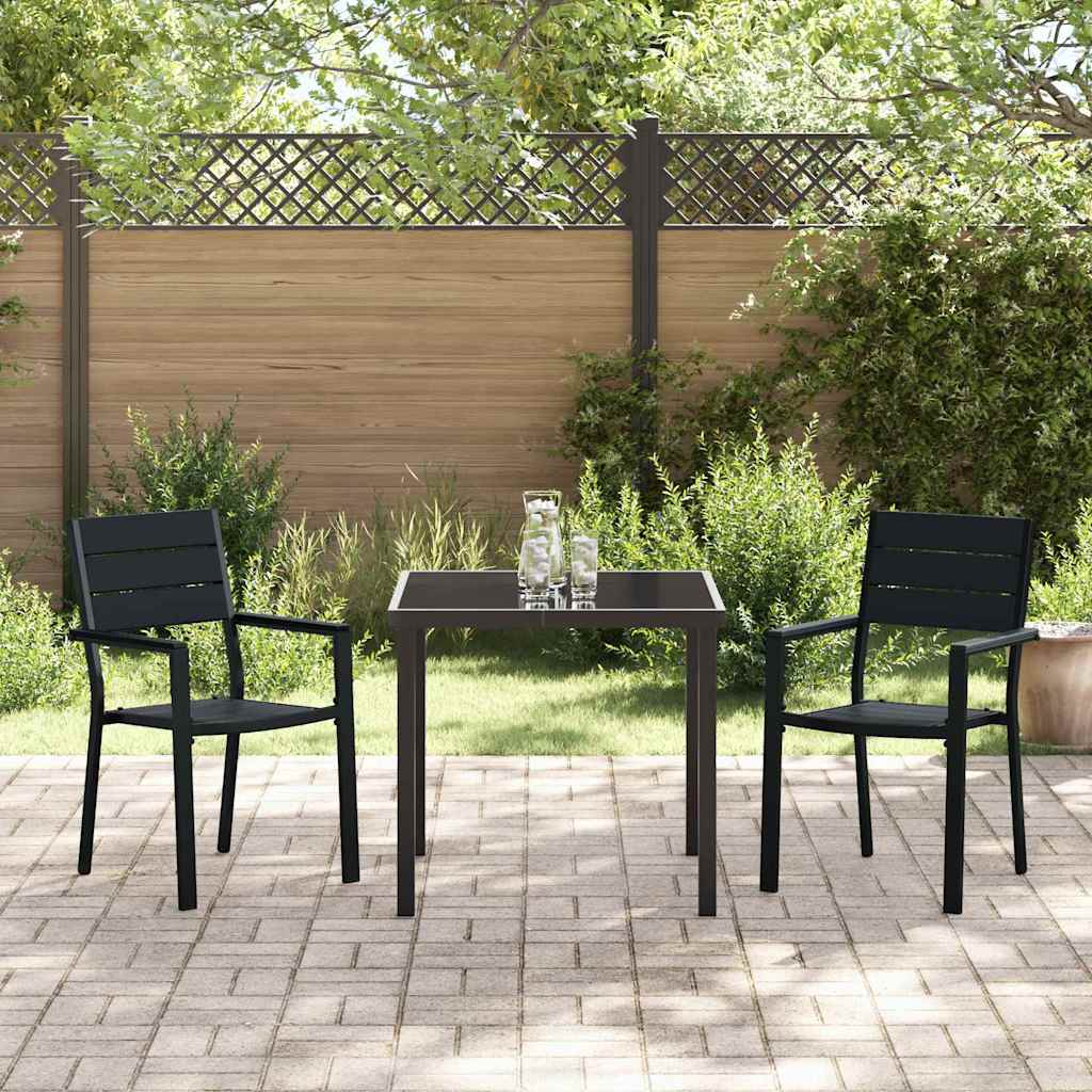 Ensemble de salle à manger pour jardin 3 pcs Noir - XIOS