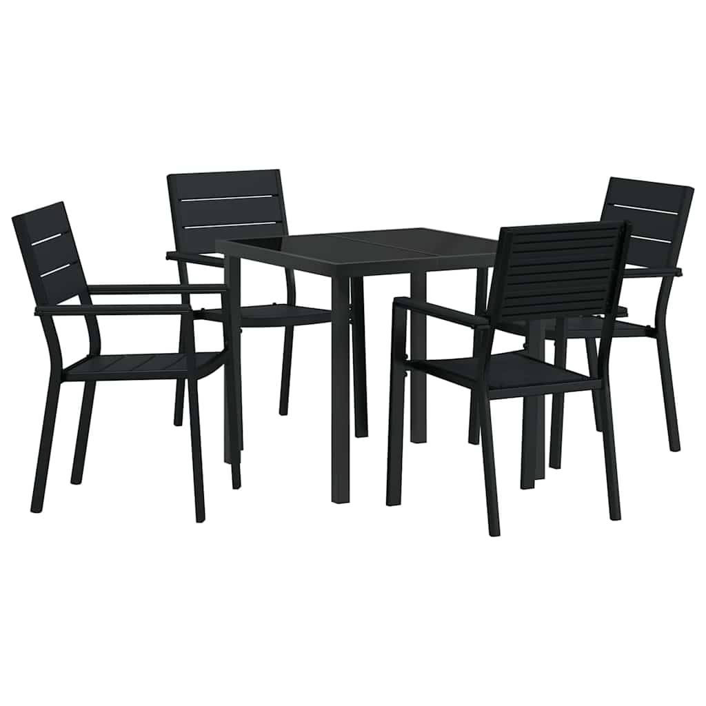 Ensemble de salle à manger pour jardin 5 pcs Noir - XIOS