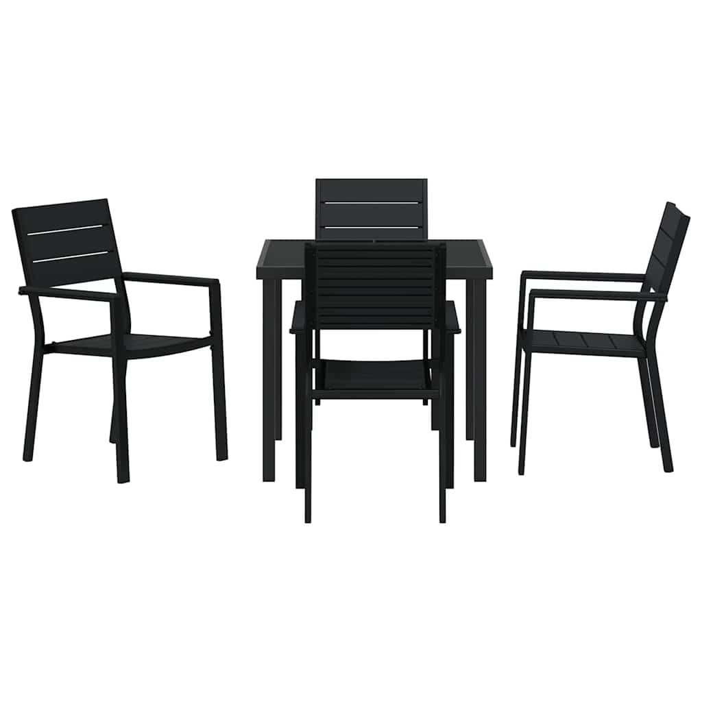 Ensemble de salle à manger pour jardin 5 pcs Noir - XIOS
