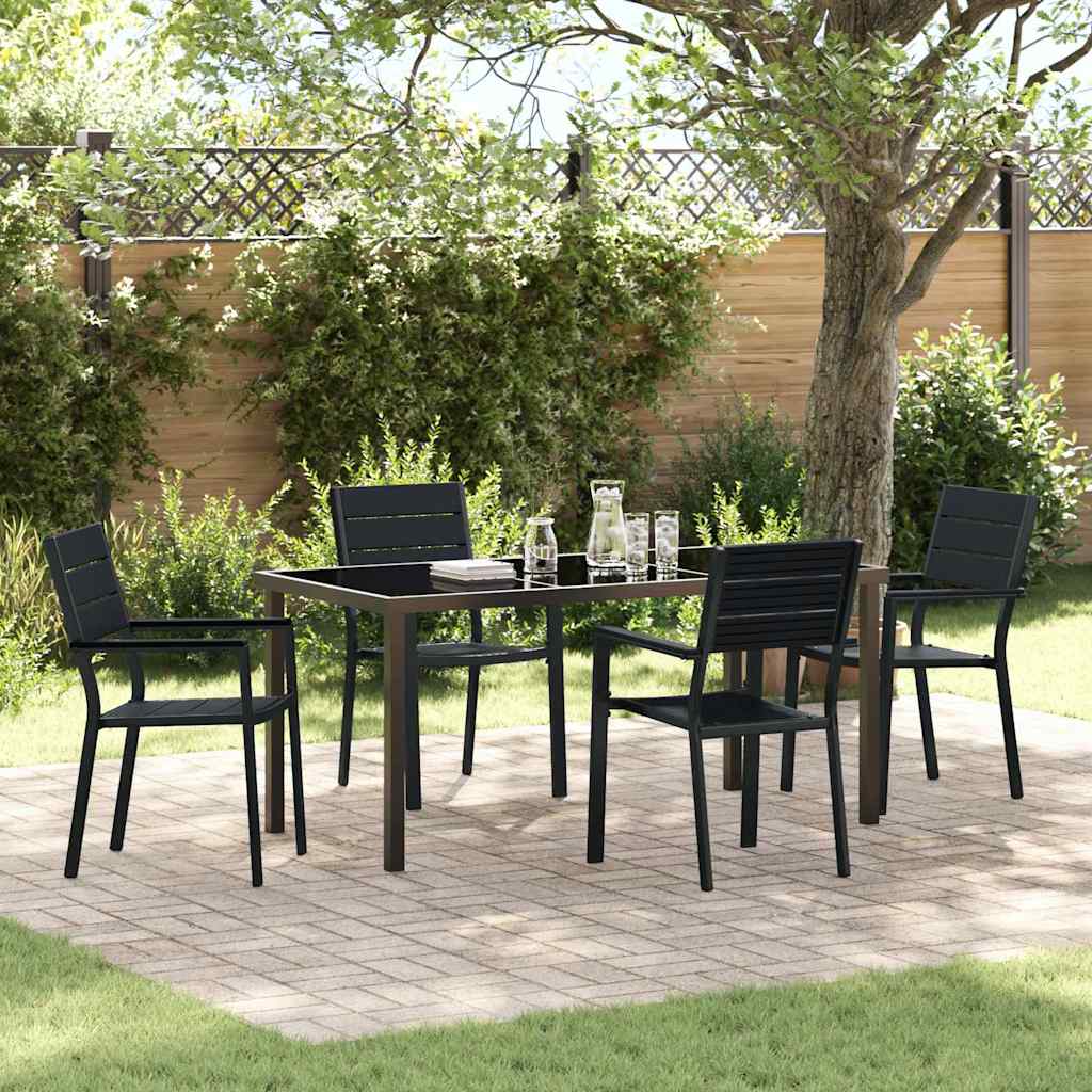 Ensemble de salle à manger pour jardin 5 pcs Noir - XIOS