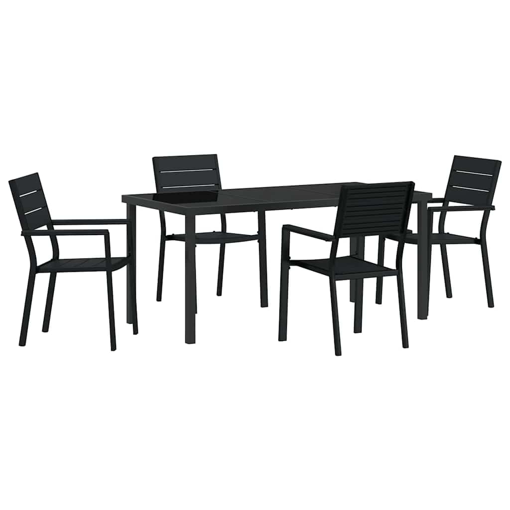Ensemble de salle à manger pour jardin 5 pcs Noir - XIOS