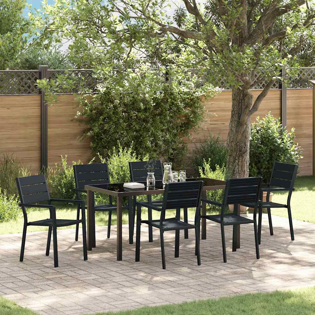Ensemble de salle à manger pour jardin 7 pcs Noir - XIOS