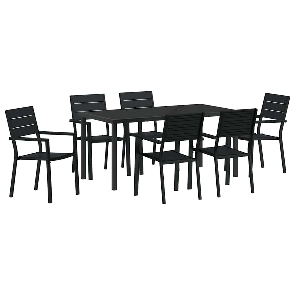 Ensemble de salle à manger pour jardin 7 pcs Noir - XIOS