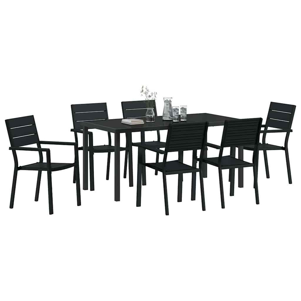 Ensemble de salle à manger pour jardin 7 pcs Noir - XIOS