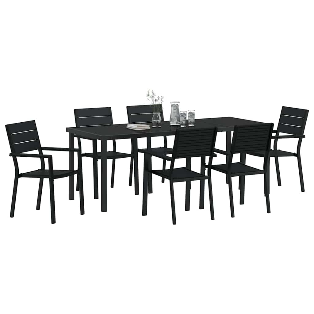 Ensemble de salle à manger pour jardin 7 pcs Noir - XIOS