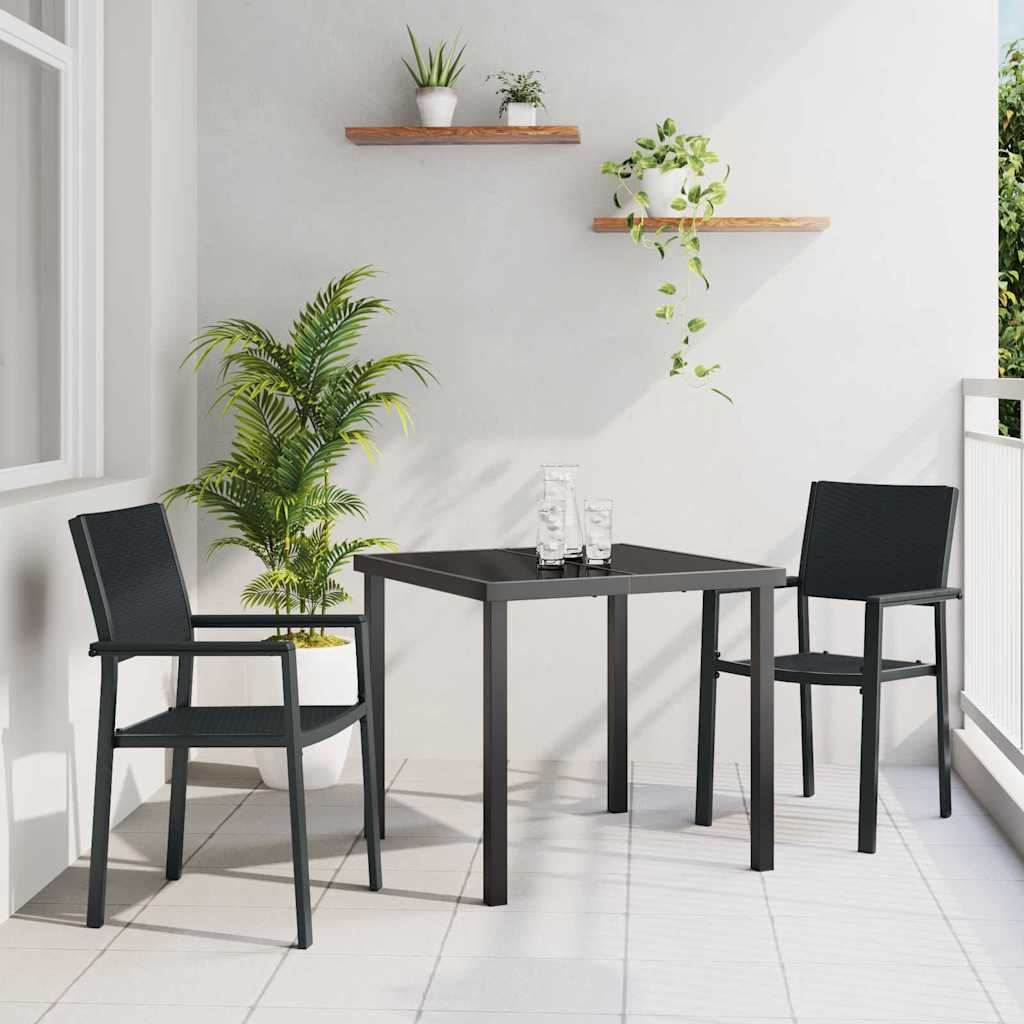 Ensemble de salle à manger pour jardin 3 pcs Noir - XIOS