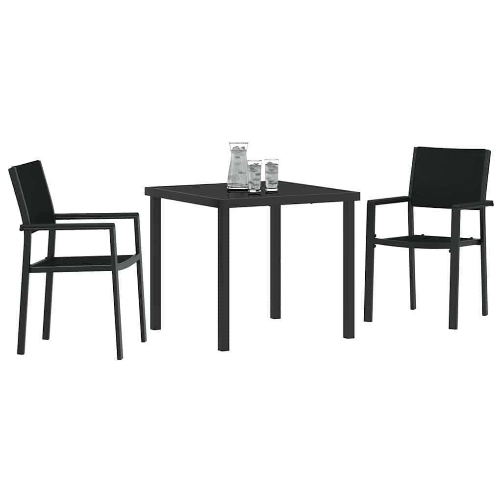 Ensemble de salle à manger pour jardin 3 pcs Noir - XIOS