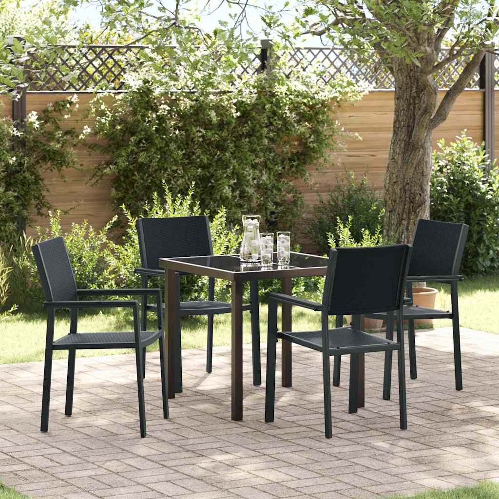 Ensemble de salle à manger pour jardin 5 pcs Noir - XIOS