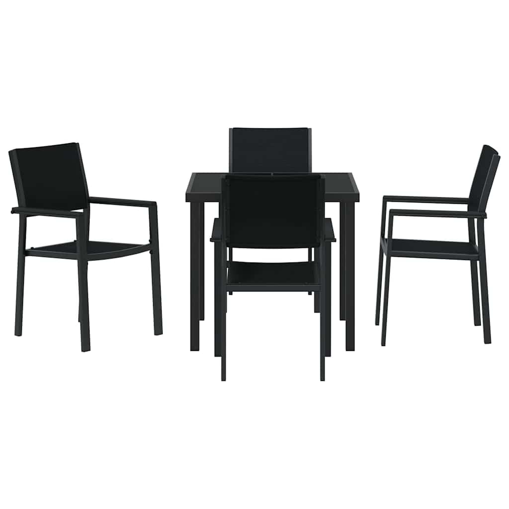 Ensemble de salle à manger pour jardin 5 pcs Noir - XIOS