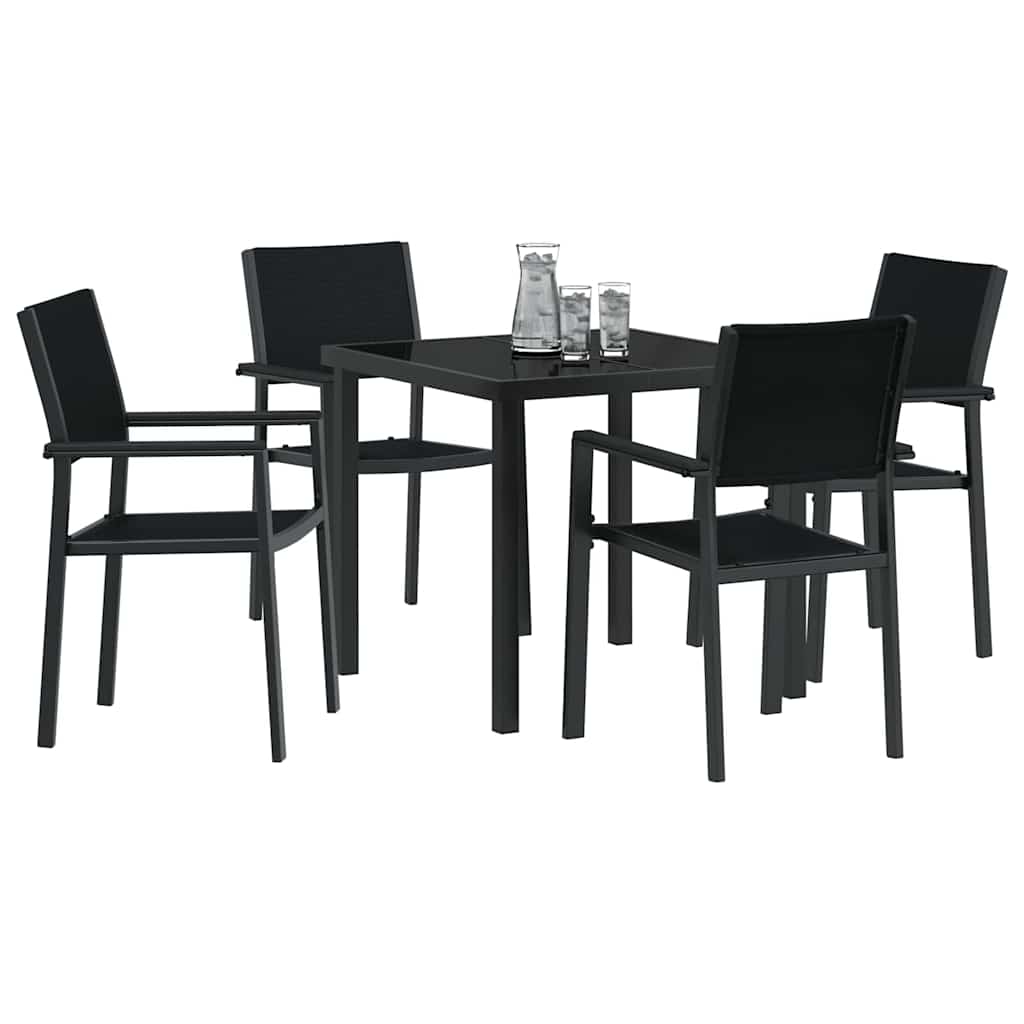 Ensemble de salle à manger pour jardin 5 pcs Noir - XIOS