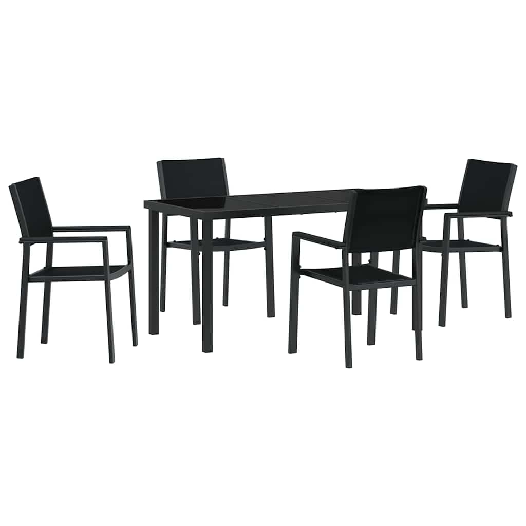 Ensemble de salle à manger pour jardin 5 pcs Noir - XIOS