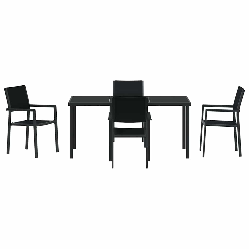 Ensemble de salle à manger pour jardin 5 pcs Noir - XIOS