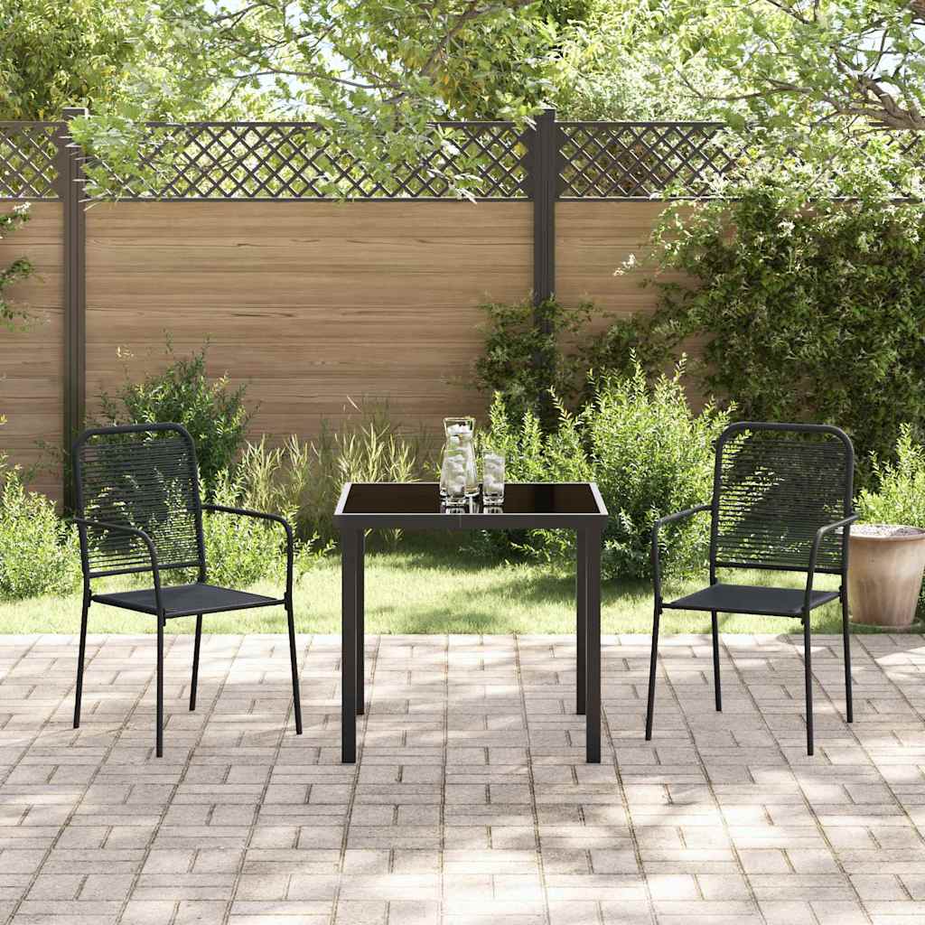 Ensemble de salle à manger pour jardin 3 pcs Noir - XIOS