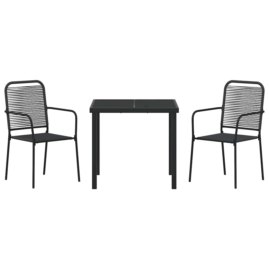 Ensemble de salle à manger pour jardin 3 pcs Noir - XIOS
