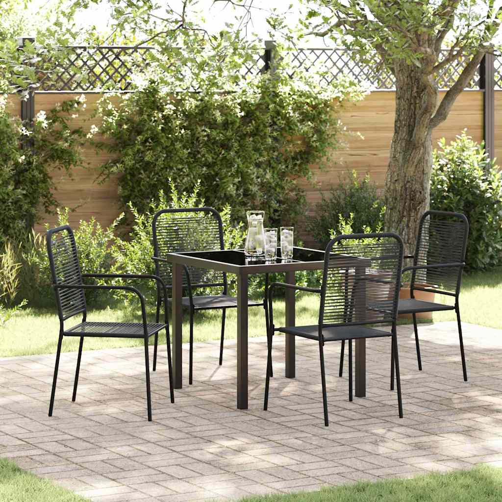 Ensemble de salle à manger pour jardin 5 pcs Noir - XIOS