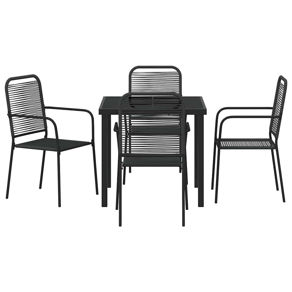 Ensemble de salle à manger pour jardin 5 pcs Noir - XIOS