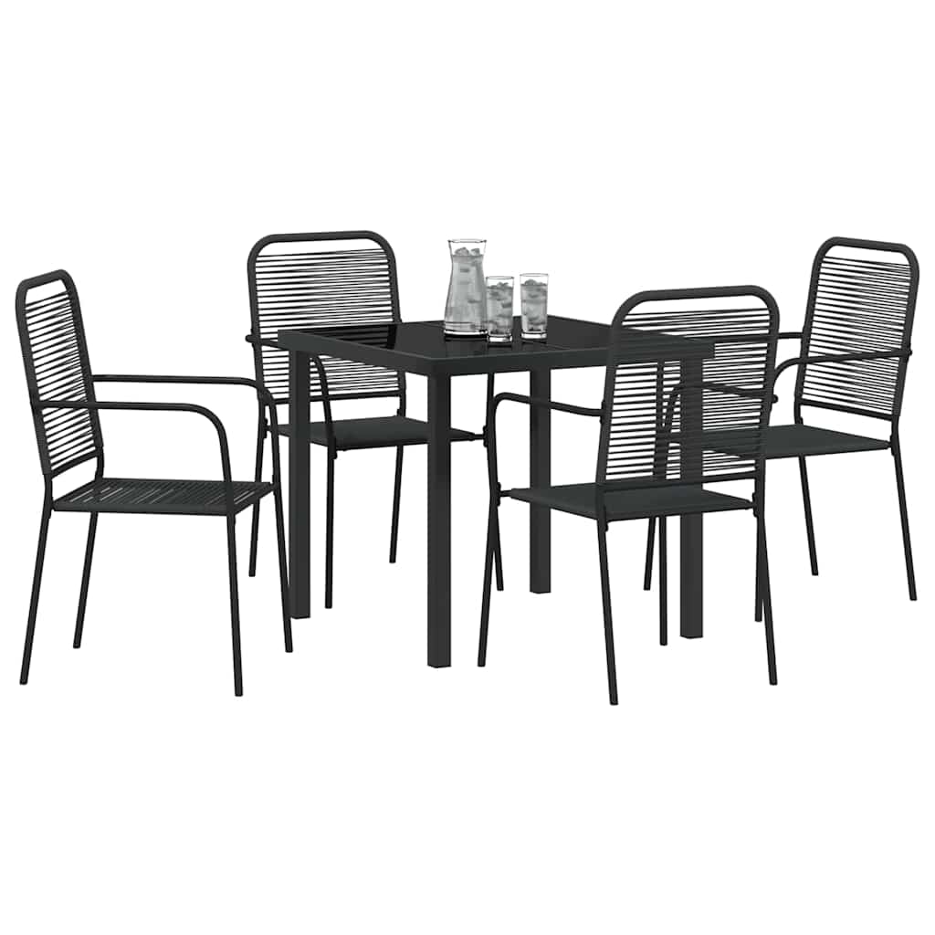 Ensemble de salle à manger pour jardin 5 pcs Noir - XIOS
