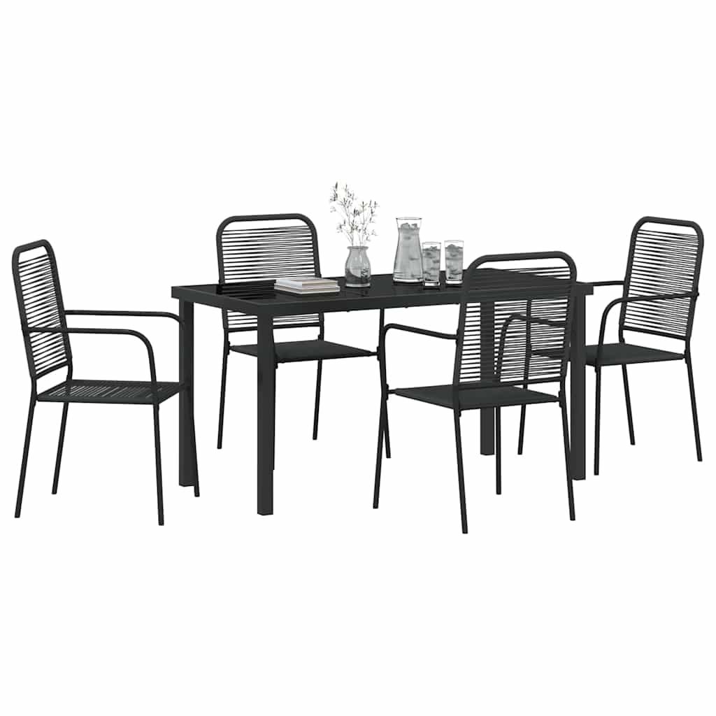 Ensemble de salle à manger pour jardin 5 pcs Noir - XIOS
