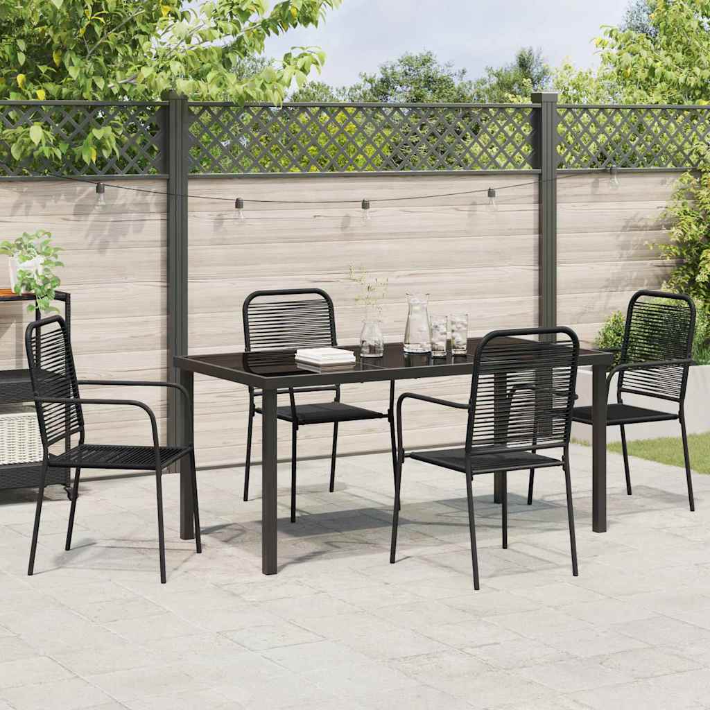 Ensemble de salle à manger pour jardin 5 pcs Noir - XIOS