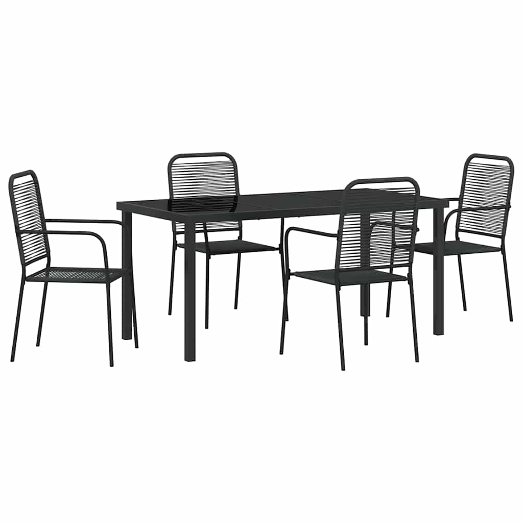 Ensemble de salle à manger pour jardin 5 pcs Noir - XIOS