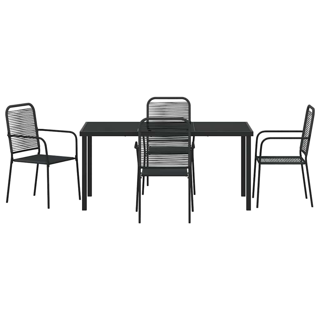 Ensemble de salle à manger pour jardin 5 pcs Noir - XIOS