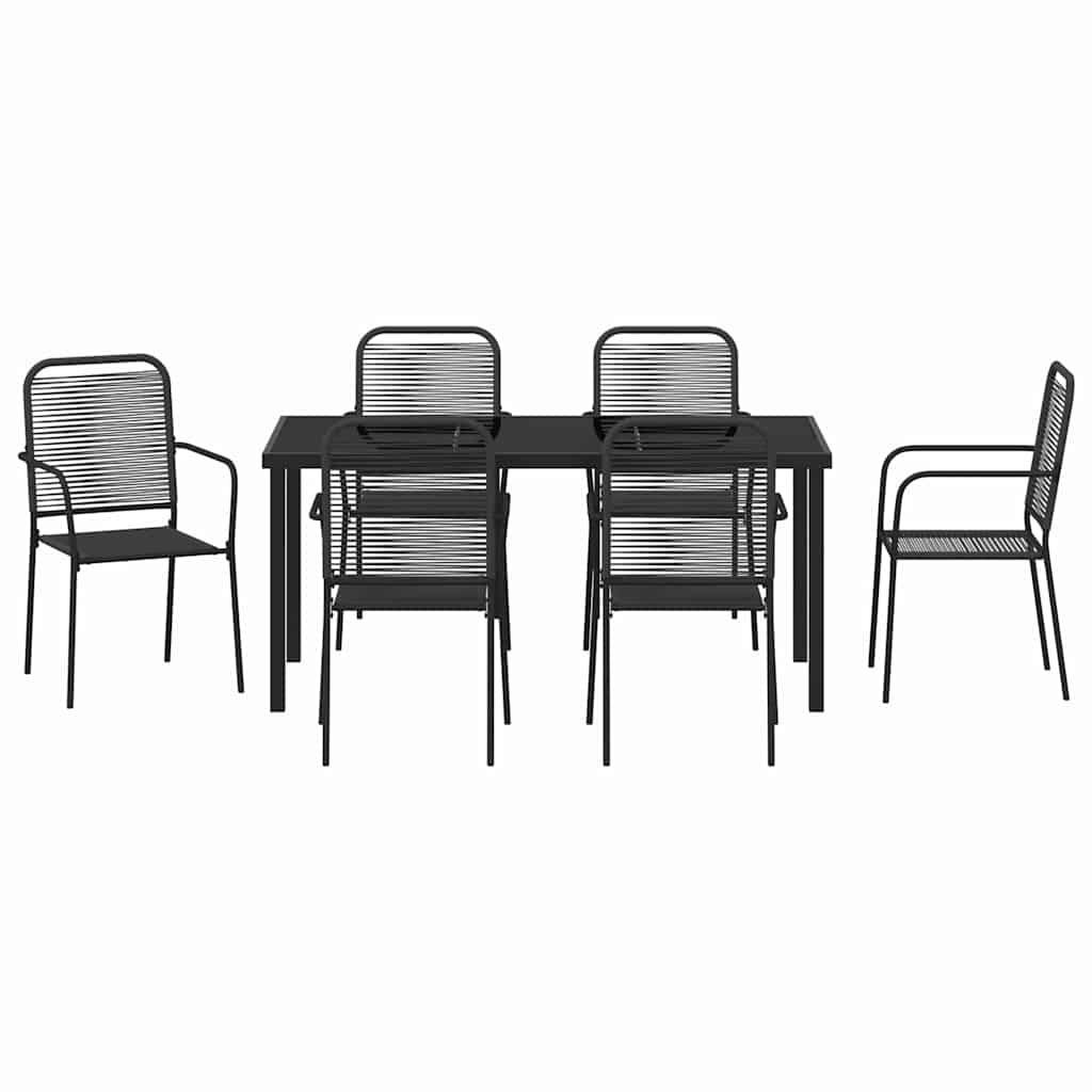 Ensemble de salle à manger pour jardin 7 pcs Noir - XIOS