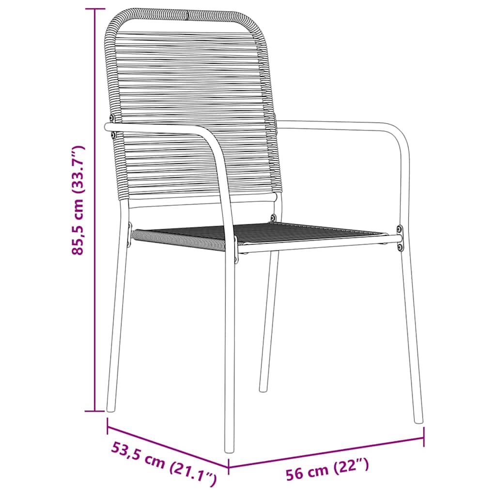 Ensemble de salle à manger pour jardin 7 pcs Noir - XIOS
