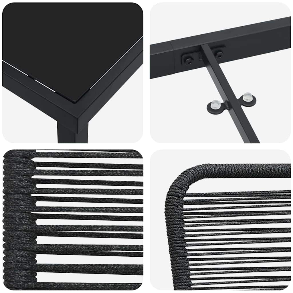 Ensemble de salle à manger pour jardin 7 pcs Noir - XIOS