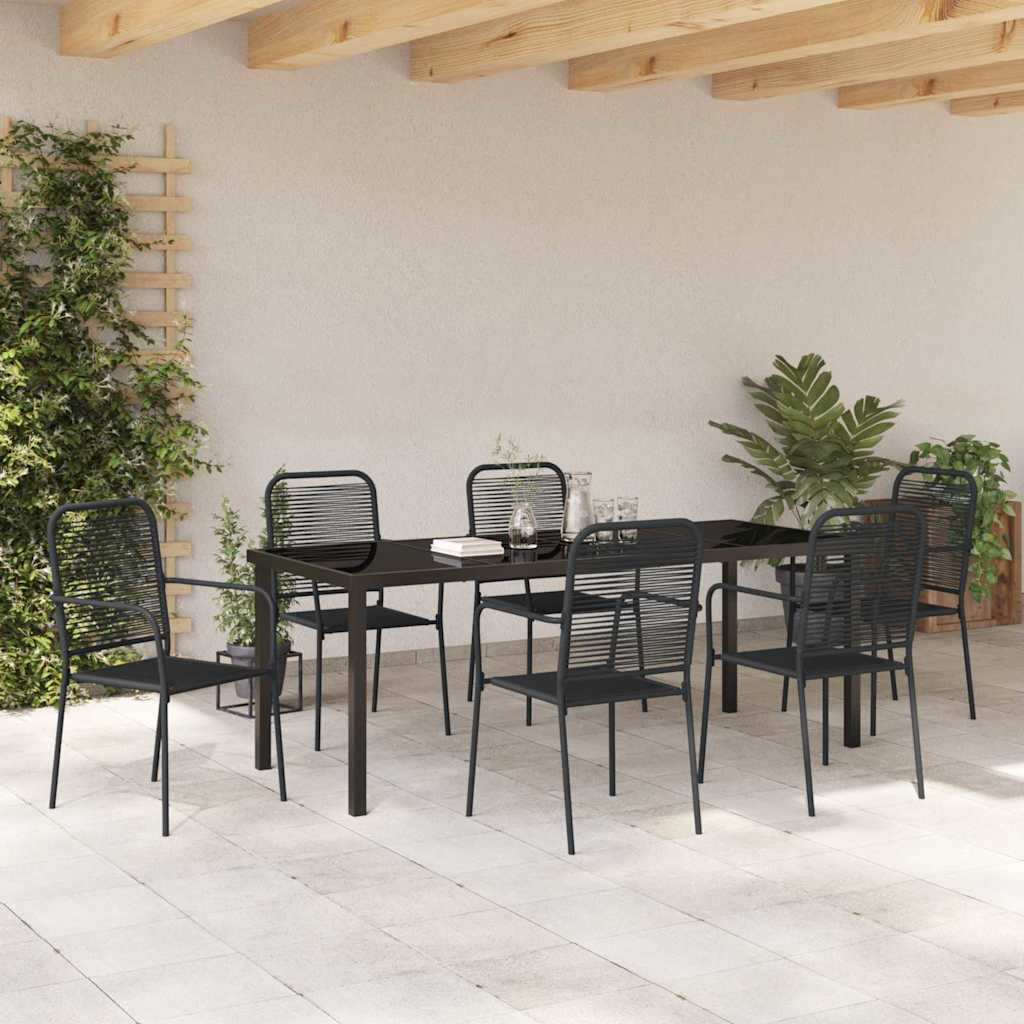Ensemble de salle à manger pour jardin 7 pcs Noir - XIOS