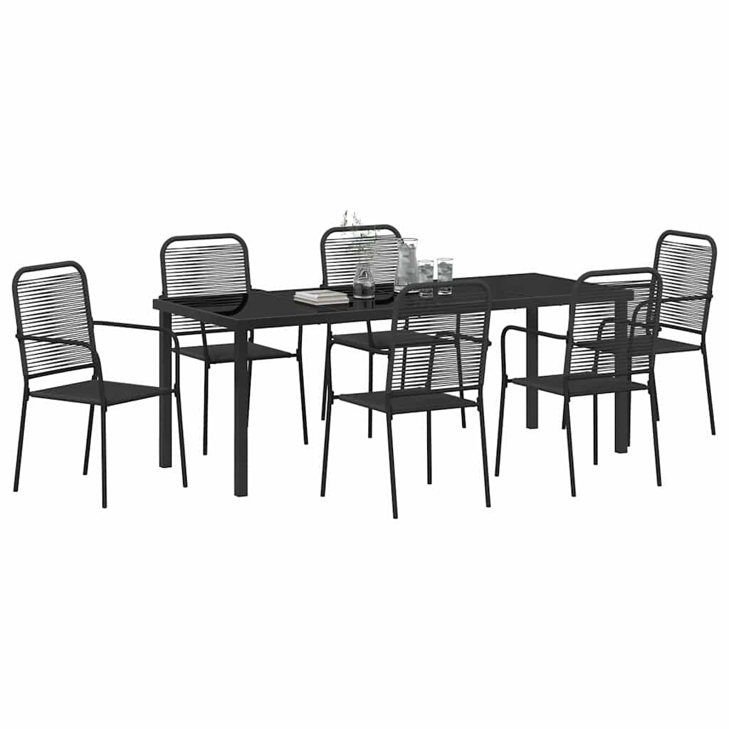 Ensemble de salle à manger pour jardin 7 pcs Noir - XIOS