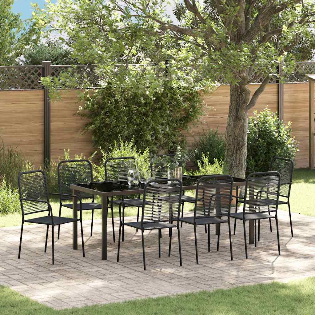Ensemble de salle à manger pour jardin 9 pcs Noir - XIOS