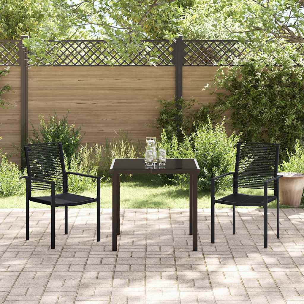 Ensemble de salle à manger pour jardin 3 pcs Noir - XIOS