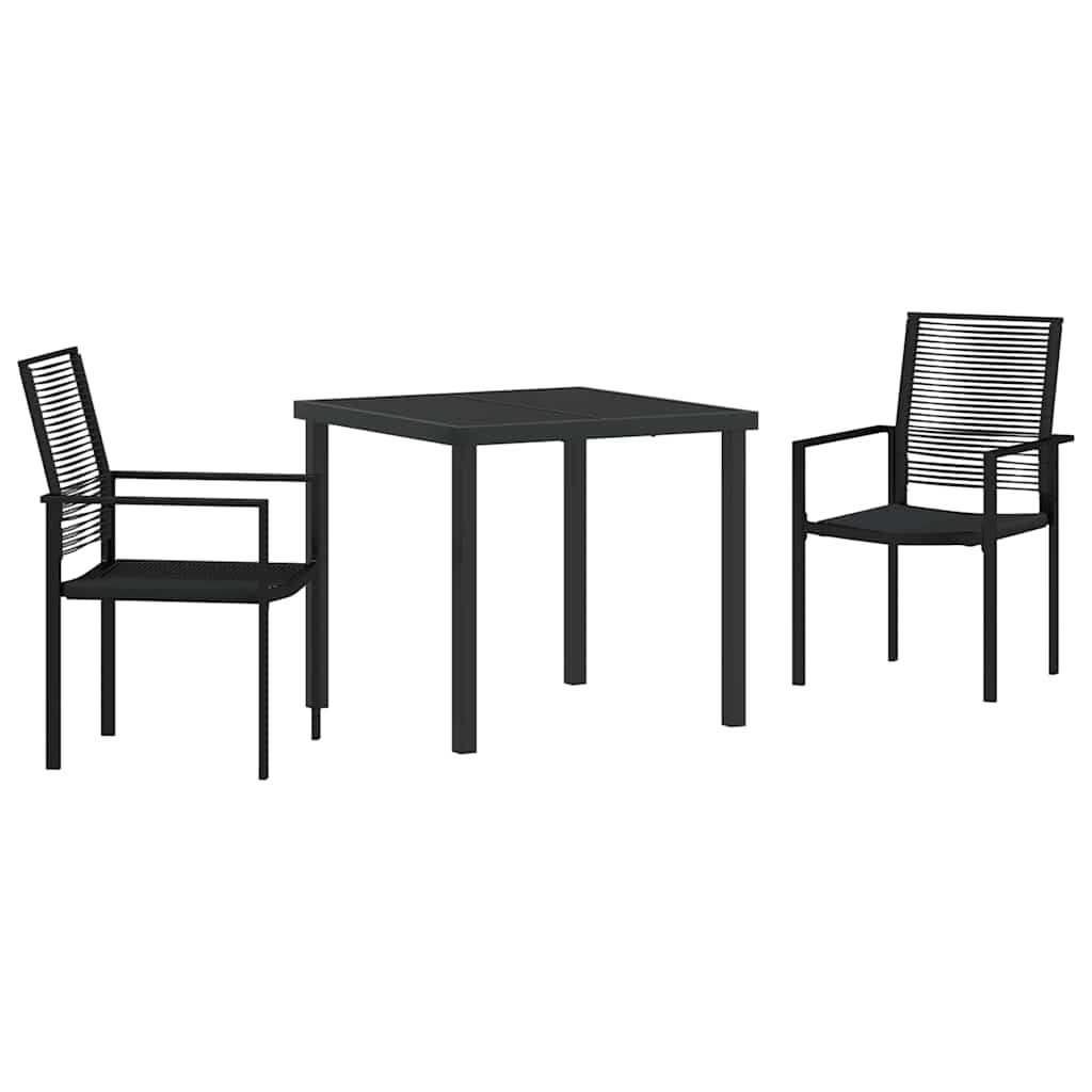 Ensemble de salle à manger pour jardin 3 pcs Noir - XIOS