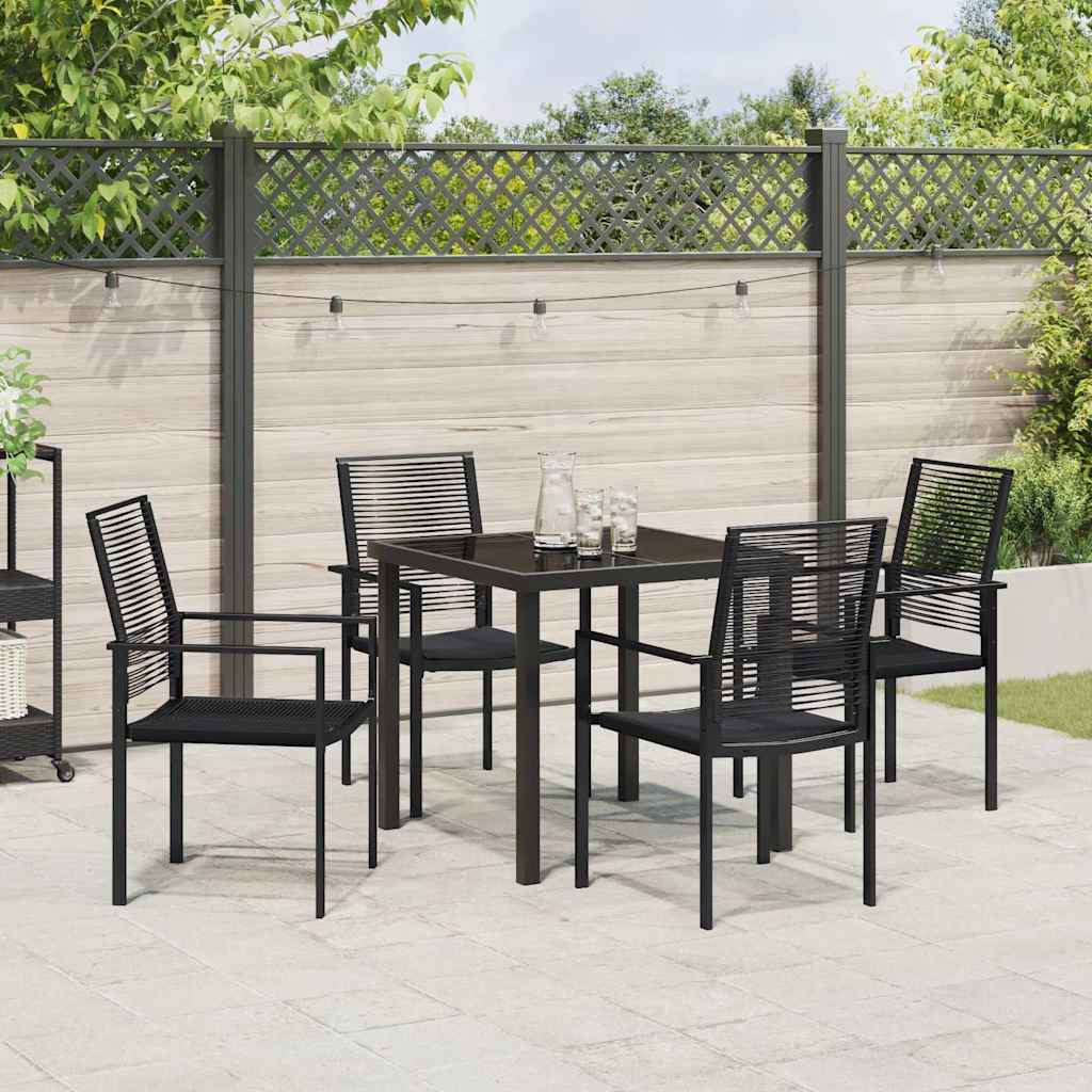 Ensemble de salle à manger pour jardin 5 pcs Noir - XIOS