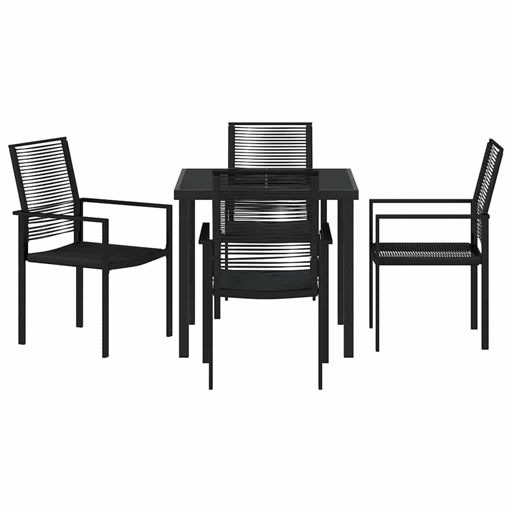 Ensemble de salle à manger pour jardin 5 pcs Noir - XIOS