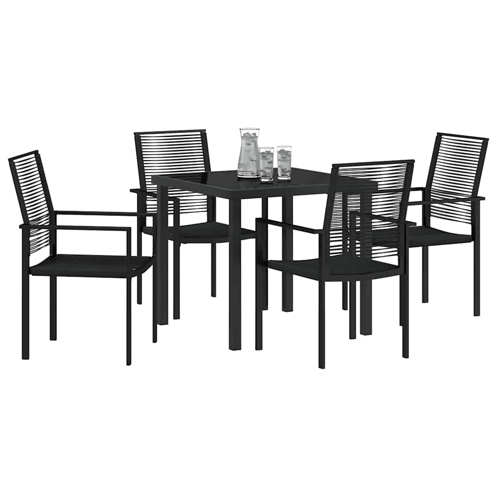 Ensemble de salle à manger pour jardin 5 pcs Noir - XIOS