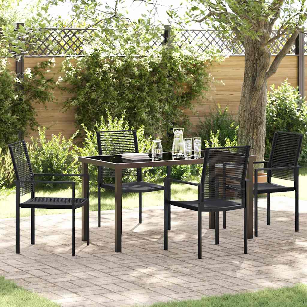 Ensemble de salle à manger pour jardin 5 pcs Noir - XIOS